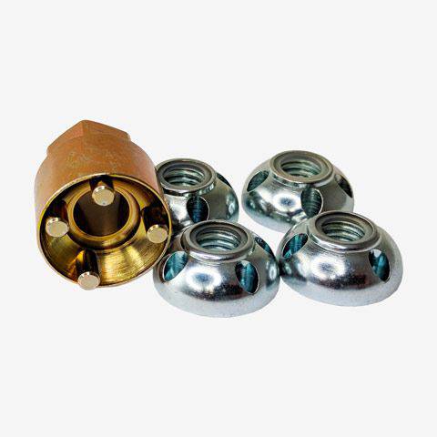 Anti-Theft Security Nuts - Four Lock Nuts