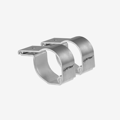 Pair of Lightforce Bar Clamps (Polished) to suit 44mm and 51mm Diameter Bars